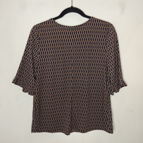 Ann Taylor LOFT TopGeometric Ruffle Sleeve - Picture 7 of 8